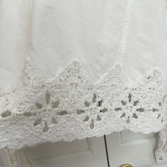 Jonathan Simkhai White Macrame Crochet Button Down Jacket - Picture 8 of 16